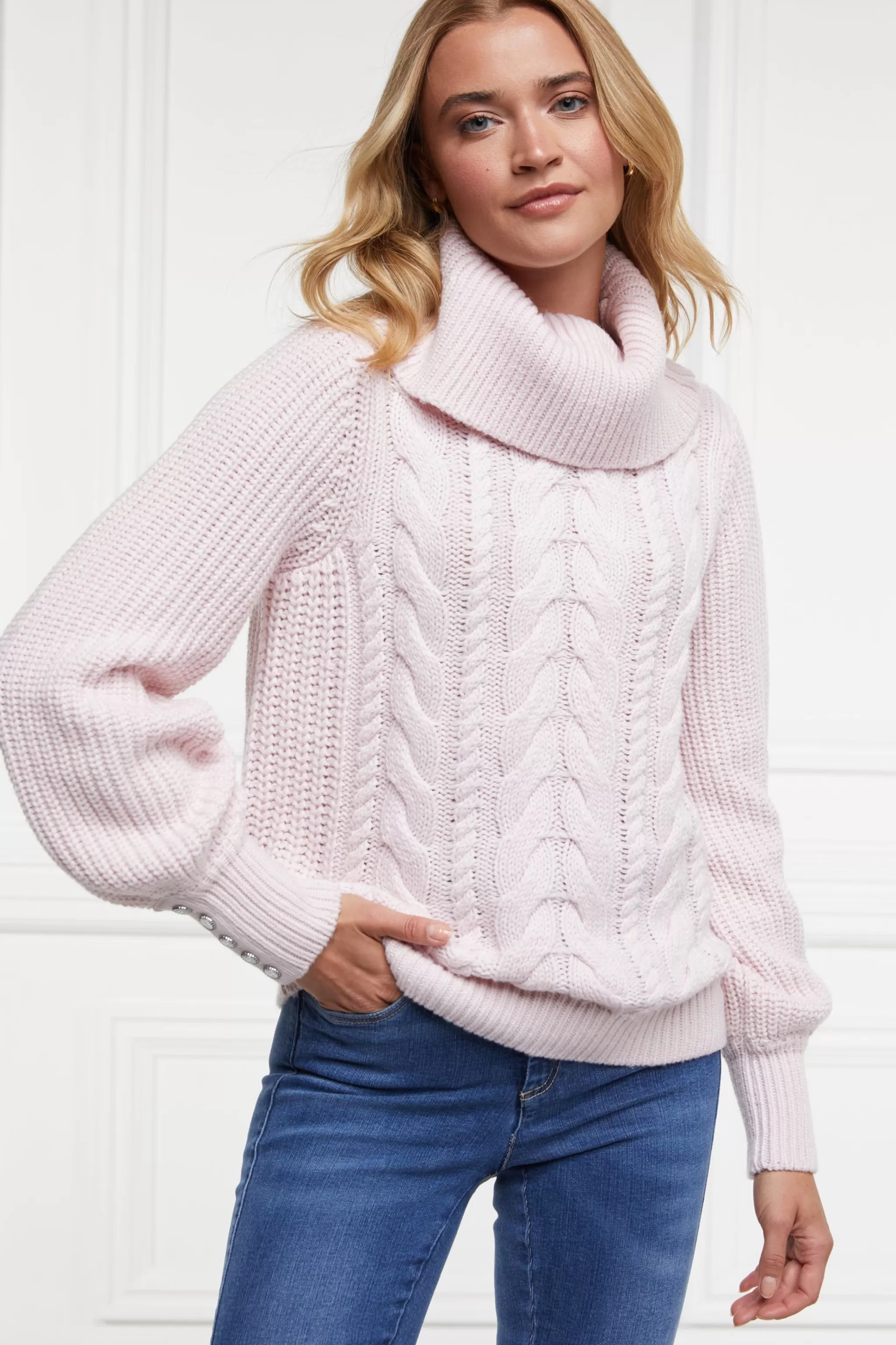 Corded Roll Neck Knit>Holland Cooper Best Sale