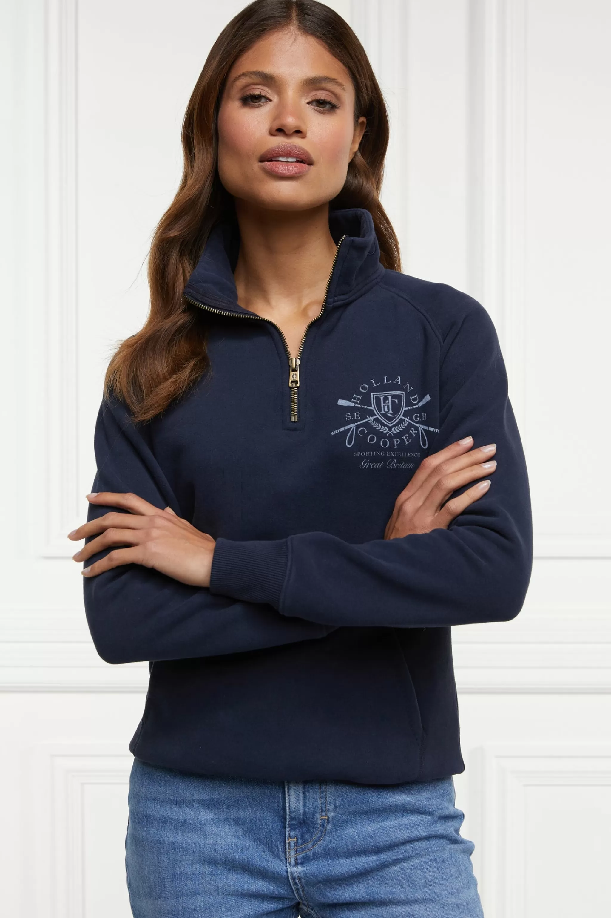 Crest Zip Henley>Holland Cooper Cheap