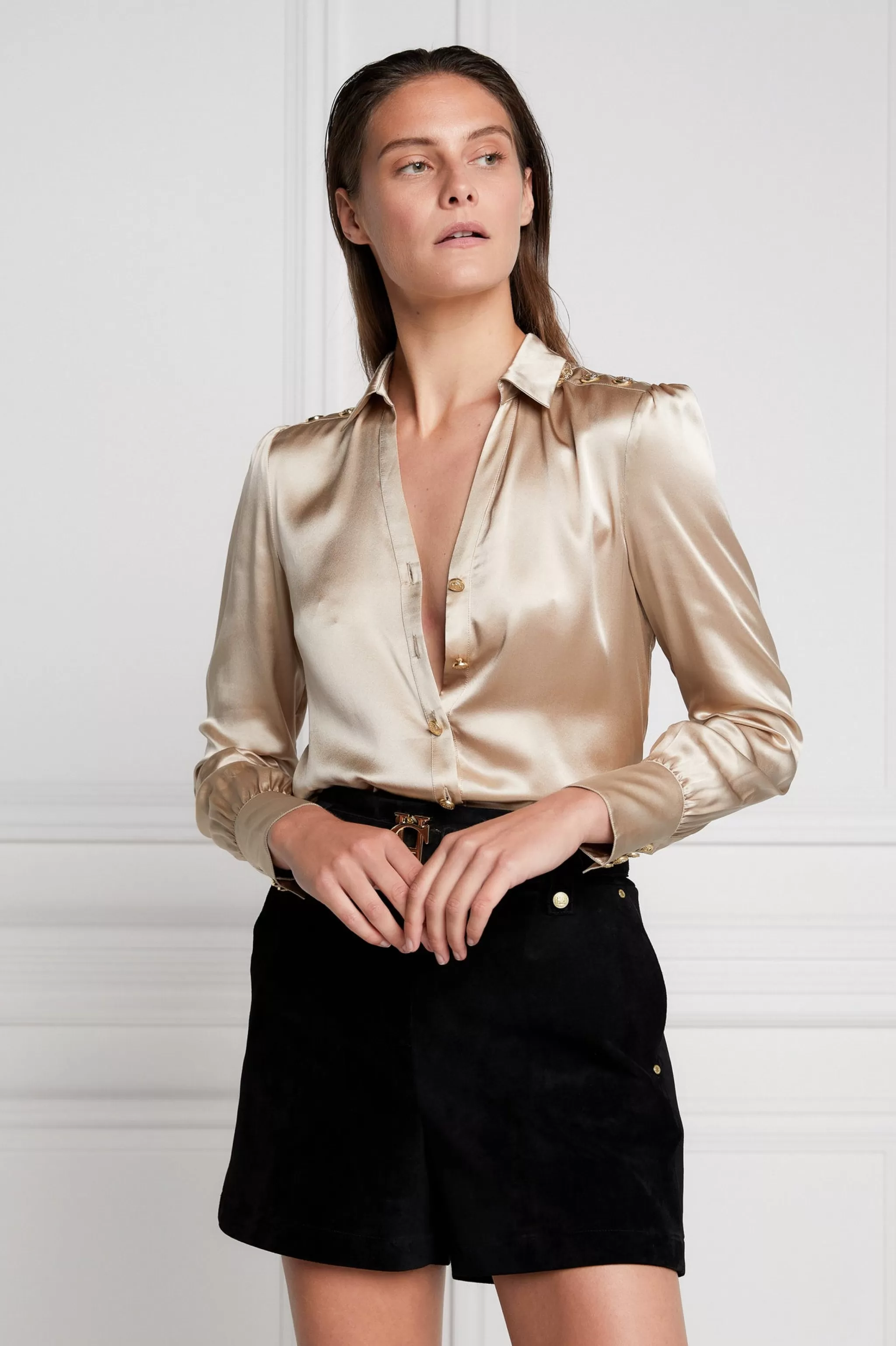Silk V-Neck Blouse>Holland Cooper Online